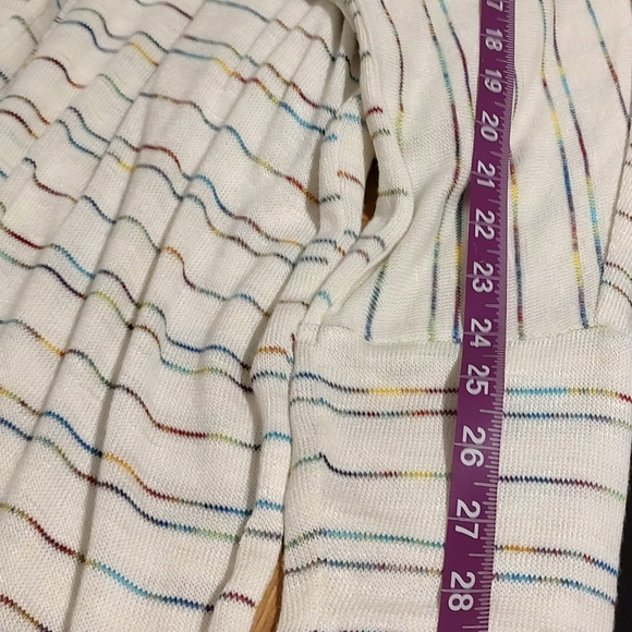 Torrid size 2 open front cardigan, multicolor stripes, cream, long, lightweight - Picture 8 of 8